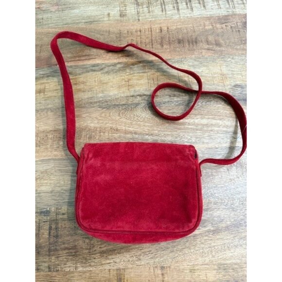 Womens Vintage By Paloma Picasso x Red Suede Shoulder Bag Lopez Cambil Purse - Picture 7 of 16